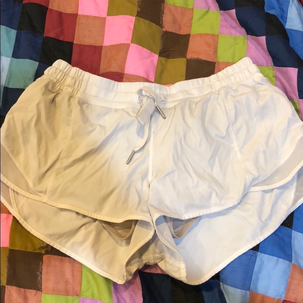 Lululemon white tracker short size 10